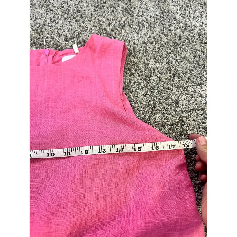 MVN THE LABEL Femme Pink Linen Blend Wide Leg Crop Overlay Jumpsuit US 4 NEW